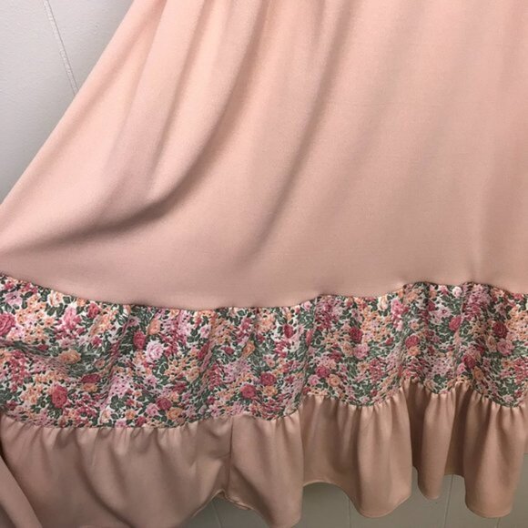 Vintage 70's Pink Prairie Dress Boho Cottagecore Granny Core - Picture 4 of 16